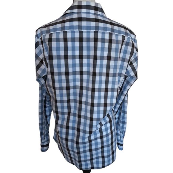 Banana Republic Blue Plaid Non Iron Slim Fit Men's Size S Casual Career - Picture 2 of 10